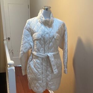 Off-White Quilted  Lightweight Jacket with Belt. NWT